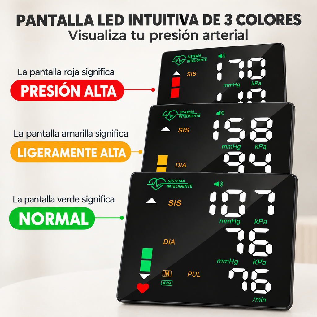 Monitor de Presión Digital de Muñeca: Pantalla Táctil, Voz en Español y Recargable USB C
