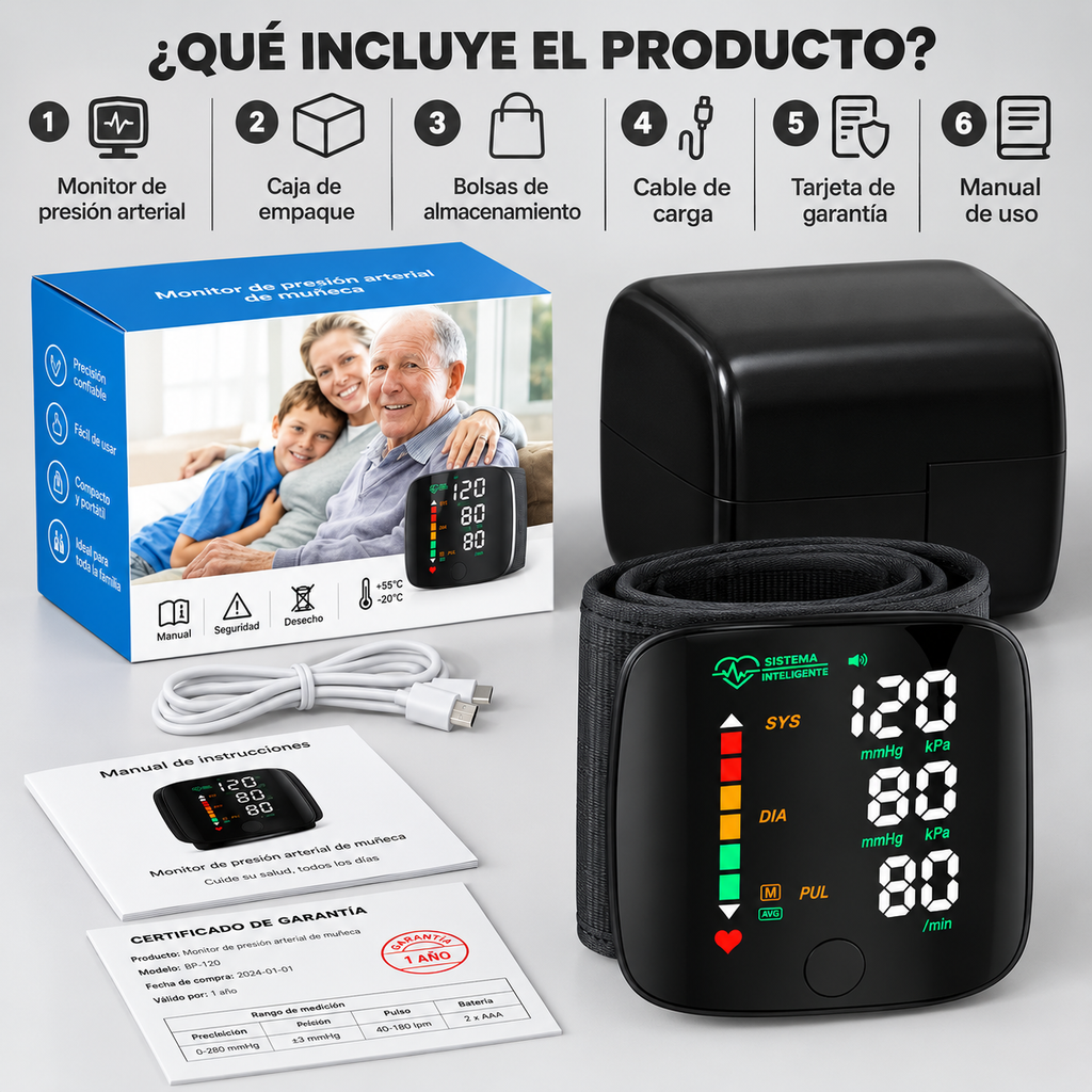 Diginal Monitoring Monitor de Presión Digital, Pantalla Táctil, Voz en Español y Recargab ...