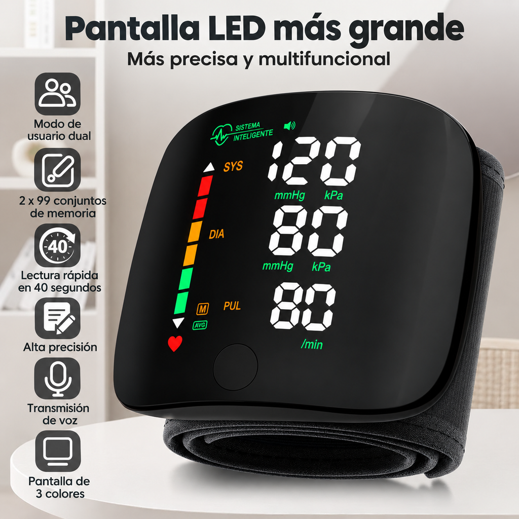 Diginal Monitoring Monitor de Presión Digital, Pantalla Táctil, Voz en Español y Recargab ...