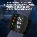 Monitor de Presión Digital de Muñeca: Pantalla Táctil, Voz en Español y Recargable USB C