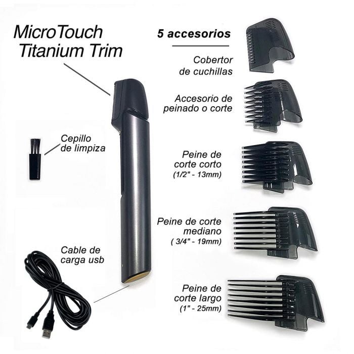 MicroTouch Titanium Trim - Rasuradora para hombre
